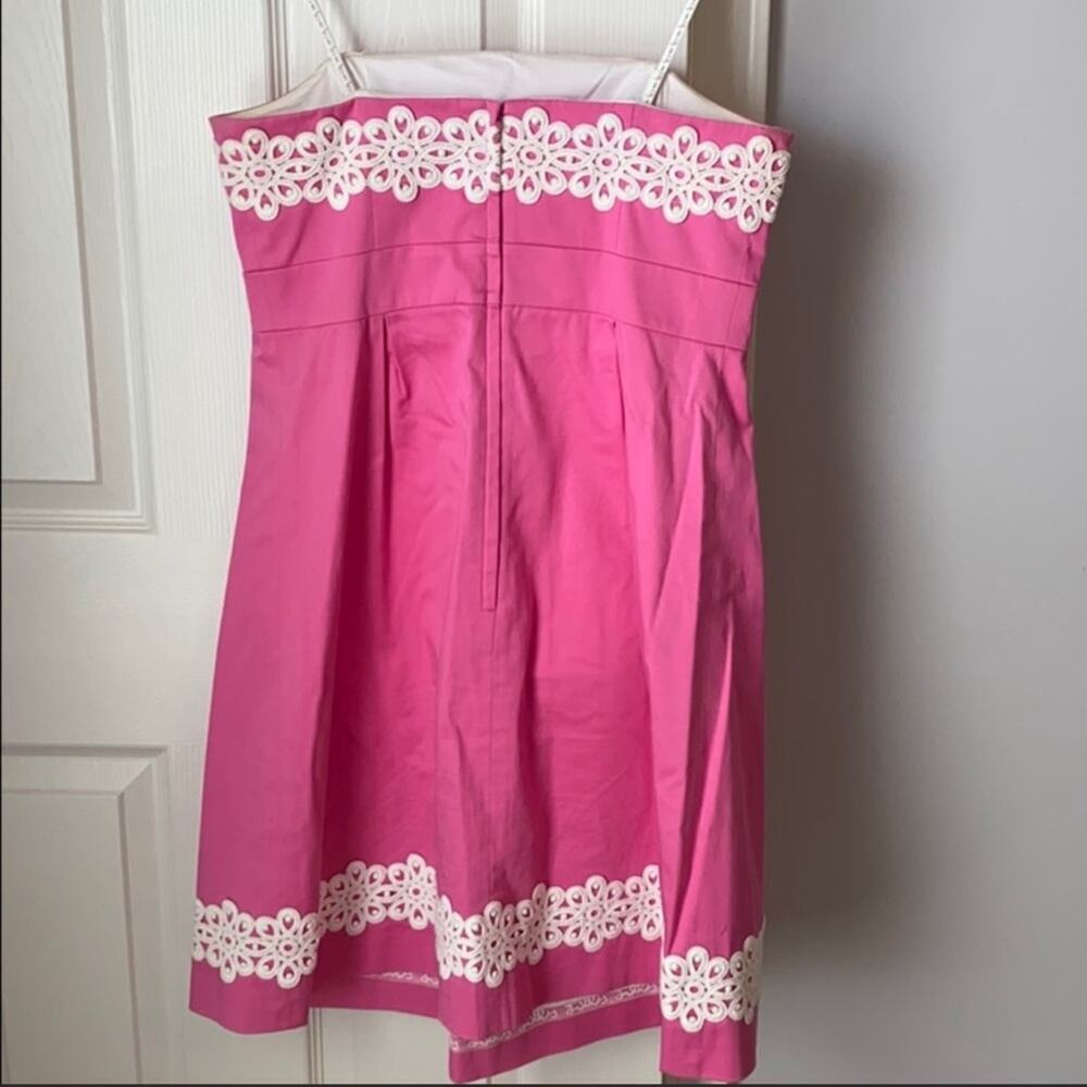 Lilly Pulitzer Betsy Dress Empire Waist Pink White Rare - Picture 3 of 6